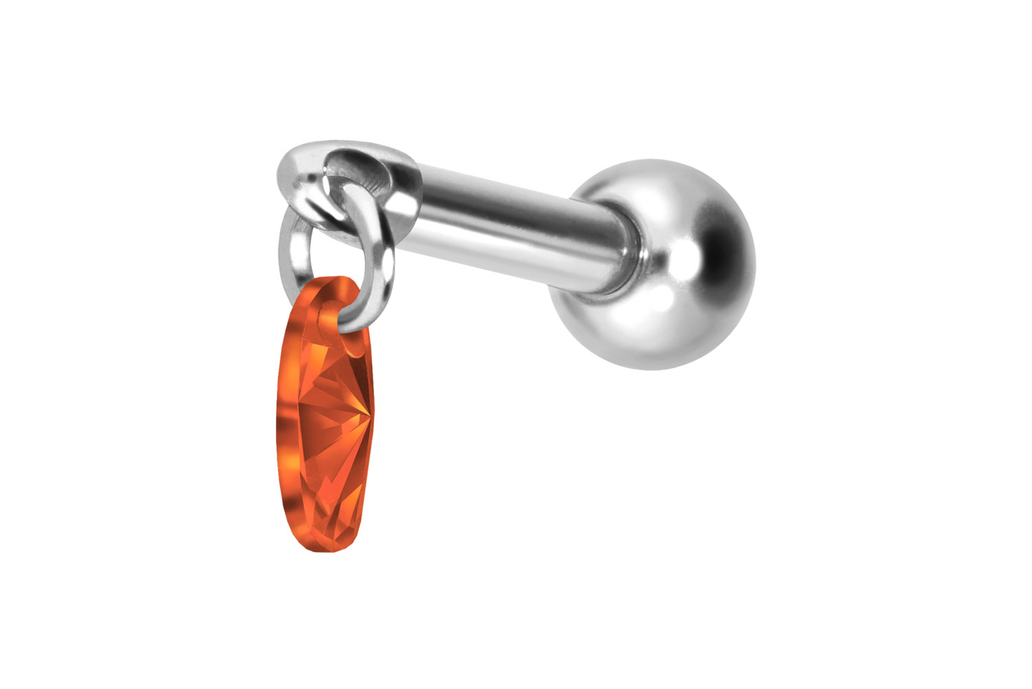 Titan Ohrpiercing mit Innengewinde KRISTALLOVAL